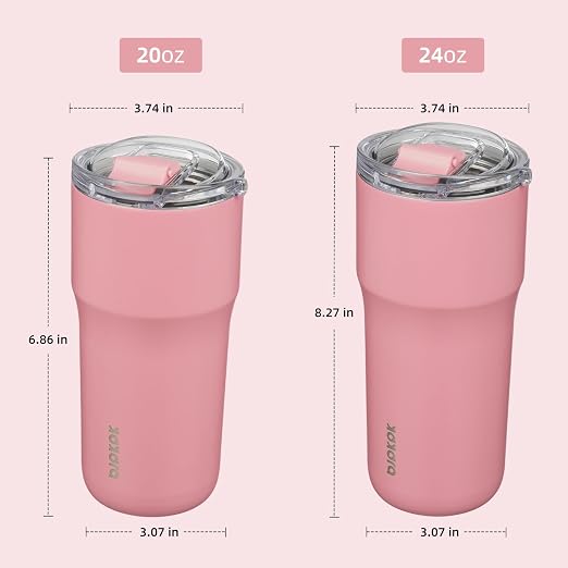 BJPKPK Insulated Tumbler,20oz Stainless Steel Tumbler with lid,Double Wall Travel Coffee Mug Thermal Cup,Keep Drinks Cold and Hot,Pink - Image 5
