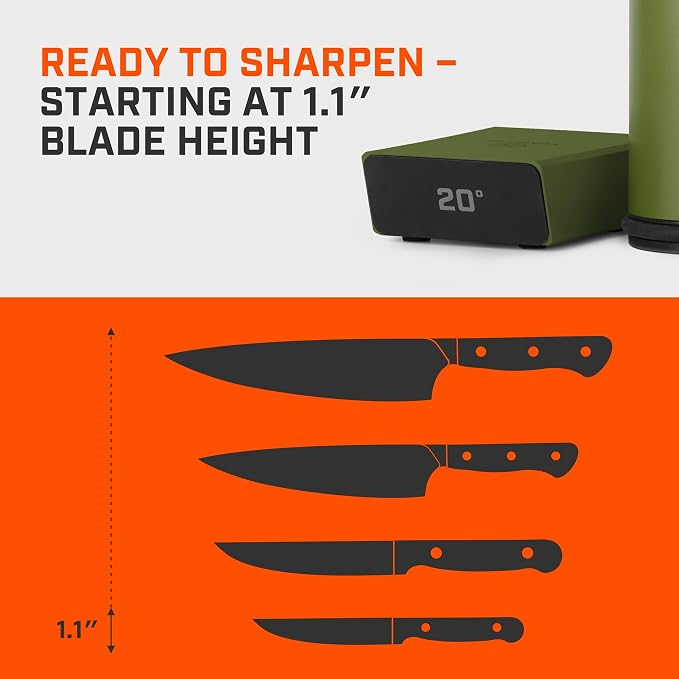 TUMBLER Pro Rolling Knife Sharpener™ - Knife Sharpening Made Easy - Ultimate Gift for Father's Day - Kit with Removable Disc System - 4-Layer Diamond Sharpening Disc & EdgeBoost Ceramic Disc (Green) - Image 8