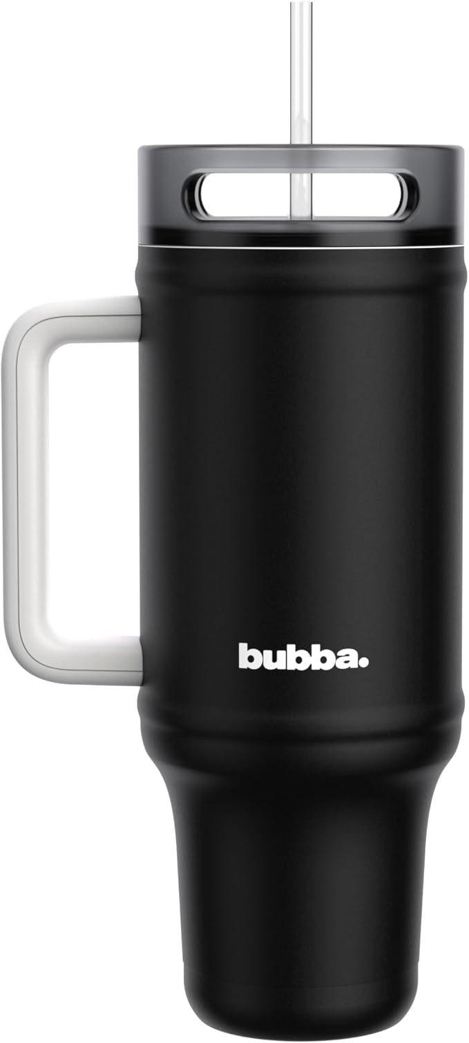 bubba 40 oz Insulated Stainless Steel Tumbler with Handle and Straw - Leakproof, Dishwasher Safe, Cup Holder Tumbler, Lead-Free and BPA-Free, Office Siren by bubbabrands