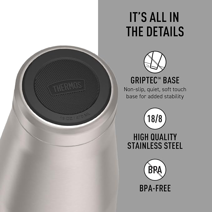 THERMOS ICON SERIES, Stainless Steel Tumbler, Matte Stainless Steel, 16 oz - Image 4