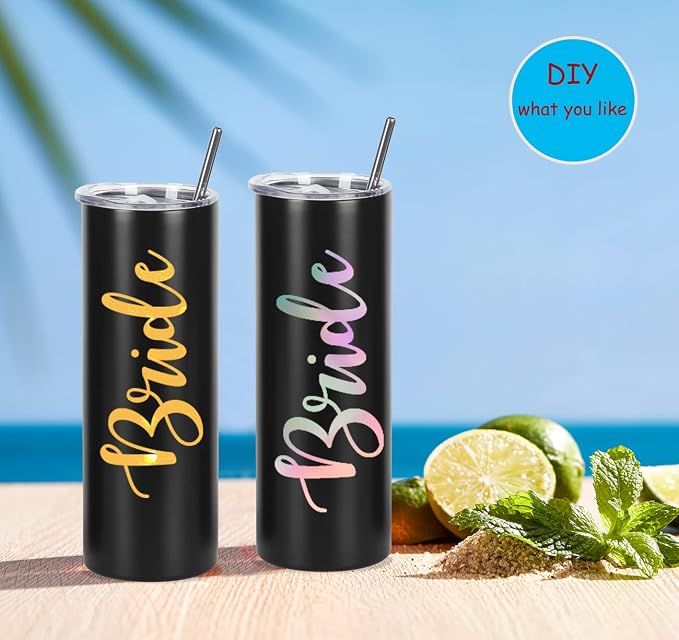 6 Pack 20 Oz Straight Skinny Tumblers,Individually Gift Boxed Stainless Steel Slim Skinny Tumbler Set Bulk, 20 Oz Insulated Slim Thin Travel Tumbler Cup for Diy, Black - Image 3
