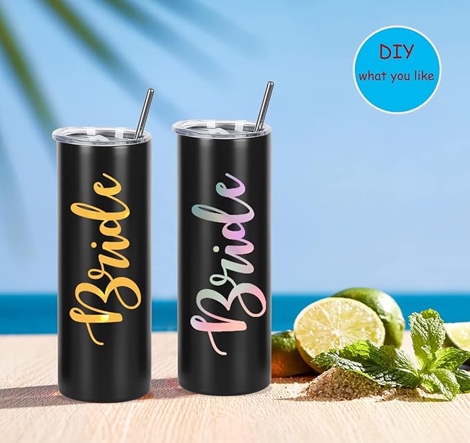 16 Pack 20 Oz Straight Skinny Tumblers,Individually Gift Boxed Stainless Steel Slim Skinny Tumbler Set Bulk, 20 Oz Insulated Slim Thin Travel Tumbler Cup for Diy, Black - Image 3