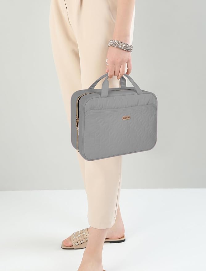 Grey Toiletry Bag, Makeup Organizer, Travel Bag - Image 4