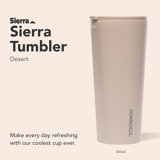 Corkcicle Classic Tumbler - Keeps Drinks Cold for 9 Hours & Hot for 3 - Triple-Insulated Stainless Steel - Holiday Tumbler Gift - 24 oz - Desert - Image 2