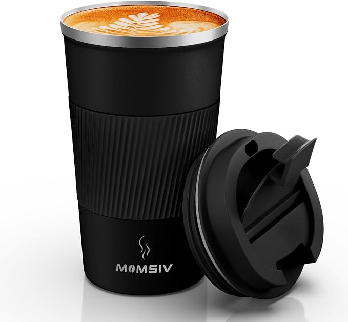 MOMSIV 17oz Travel Mug, Insulated Coffee Cup with Leakproof Lid, Vacuum Stainless Steel Double Walled Reusable Tumbler for Hot and Cold Water Coffee and Tea In Travel and Car by MOMSIV