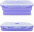 Purple Collapsible Sandwich Container, Silicone Lunch Container Bento Box by Lunbengo