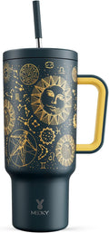 Meoky 40 oz Tumbler with Handle and Straw, Tumbler with Lid and Straw, Insulated Stainless Steel Travel Mug, 100% Leak-proof, Keeps Cold for 34 Hours or Hot for 10 Hours (Tarot) by MEOKY