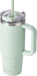SUNWILL Coffee Tumbler with Handle, 30 oz Travel Mug with Lid and Straw Insulated, Stainless Steel Cup Leak Proof for Travel & Outdoor, Cupholder Friendly, Powder Coated Matcha Cream by SUNWILL
