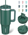 BJPKPK 40 oz Stainless Steel Tumbler With Handle Insulated Tumblers With 2 Straw Travel Coffee Mug With Lid,Army Green by BJPKPK