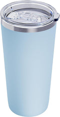 GGQ 20oz Travel Coffee Tumbler Food-Grade 304 Stainless Steel Vacuum Insulated Double Wall Leak-Proof Lid Reusable Straw Hot and Cold Drinks Cup Holder Friendly (Light Blue) by GGQ