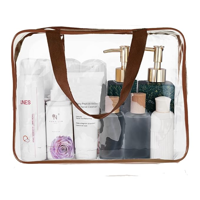 2Pcs Crystal Clear PVC Travel Toiletry Bag Kit - Image 6