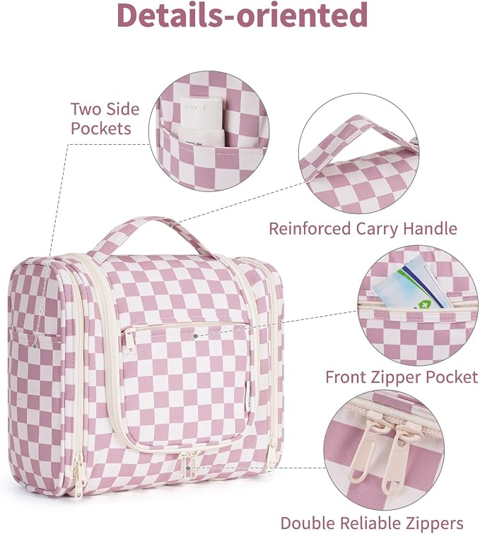 Narwey Hanging Toiletry Bag for Women Travel Makeup Bag Organizer Toiletries - Image 7
