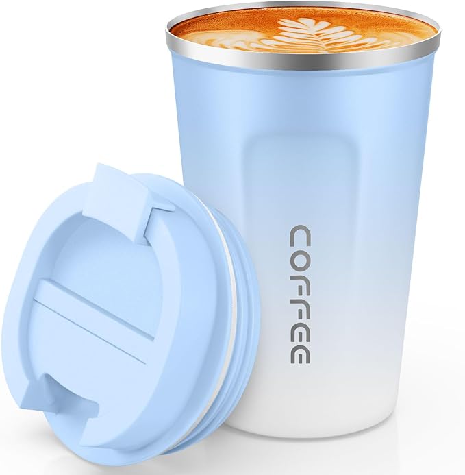 CS COSDDI 12 oz Stainless Steel Vacuum Insulated Tumbler - Coffee Travel Mug Spill Proof with Lid - Coffee Cups for Keep Hot/Ice Coffee,Tea and Beer by CSCOSSDI