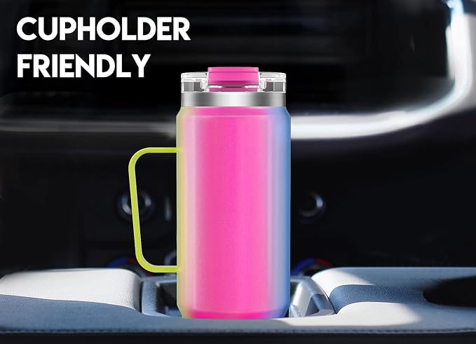 Meoky 40oz Tumbler with Handle, Stainless Steel Travel Mug with 2-in-1 Straw and Sip Lid, Vacuum Insulated Coffee Mug, 100% Leak Proof, Keeps Cold for 34 Hours or Hot for 10 Hours (Carnival) - Image 6