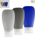 Leak Proof Silicone Refillable Bottles 3oz-90 ml Travel Squeeze Bottles by Lyob