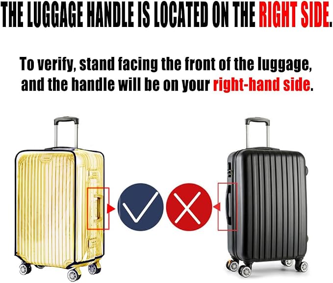 24 Inch Clear PVC Luggage Cover, 0.2mm Thick Lightweight Waterproof, - Image 7