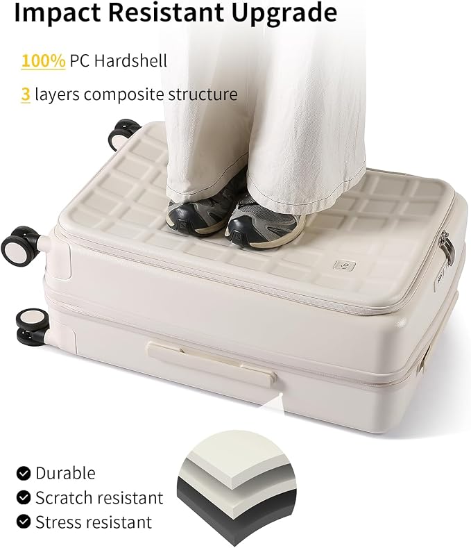 aji Expandable Top Opening Carry On Luggage Airline Approved, 20 Inch - Image 6