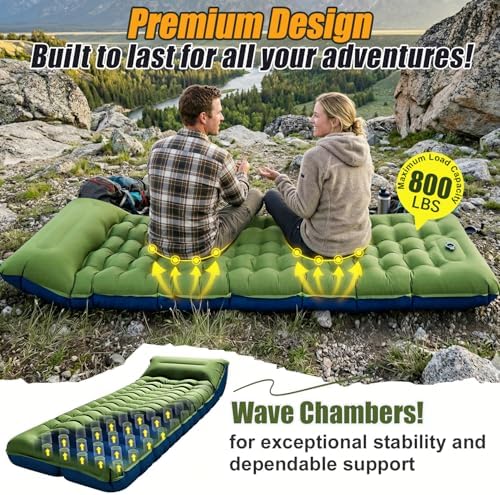 FUN PAC Camping Sleeping Pad,Ultralight Camping Mattress with Pillow, Built-in Foot Pump Inflatable Sleeping Pad Compact for Camping,Backpacking, Hiking,Traveling - Image 3