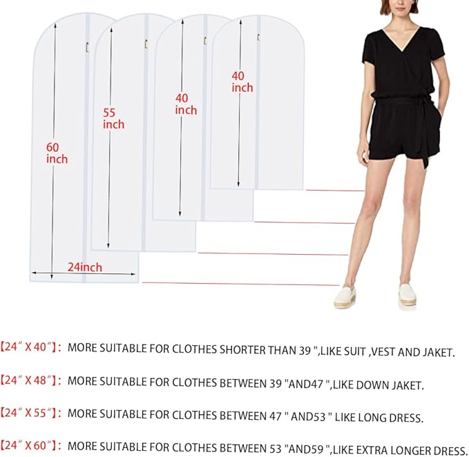Garment Bags for Wedding Dress Garment Bag Closet Cover for Open Closet Clothes - Image 2