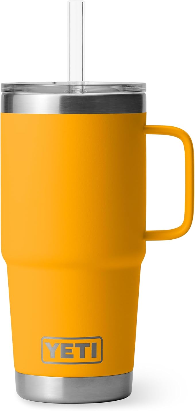 YETI Rambler 25 oz Tumbler with Handle and Straw Lid, Travel Mug Water Tumbler, Vacuum Insulated Cup with Handle, Stainless Steel, Beekeeper by YETI