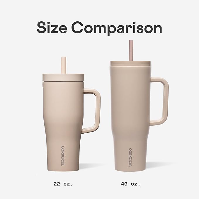 Corkcicle x Rifle Paper Co. Cruiser Insulated Tumbler with Handle & Straw - Keeps Drinks Cold 20 Hours - BPA-Free - Gift for Mom - Great for Mother's Day or Christmas - 40 oz - Garden Party Cream - Image 7