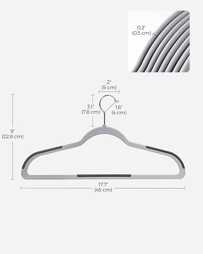 SONGMICS Clothes Hangers, Space-Saving, Light Gray and Dark Gray UCRP0050G01 - Image 6