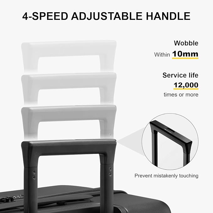 LEVEL8 Large Suitcase with Wheels, Checked Luggage, Lightweight Luminous - Image 5