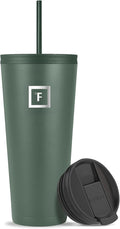 IRON °FLASK Classic Tumbler - Vacuum Insulated Stainless Steel Water Bottle, Double Walled, Drinking Cup, Insulated Travel Mug (Sage, 32 oz Solid Lid) by IronFlask