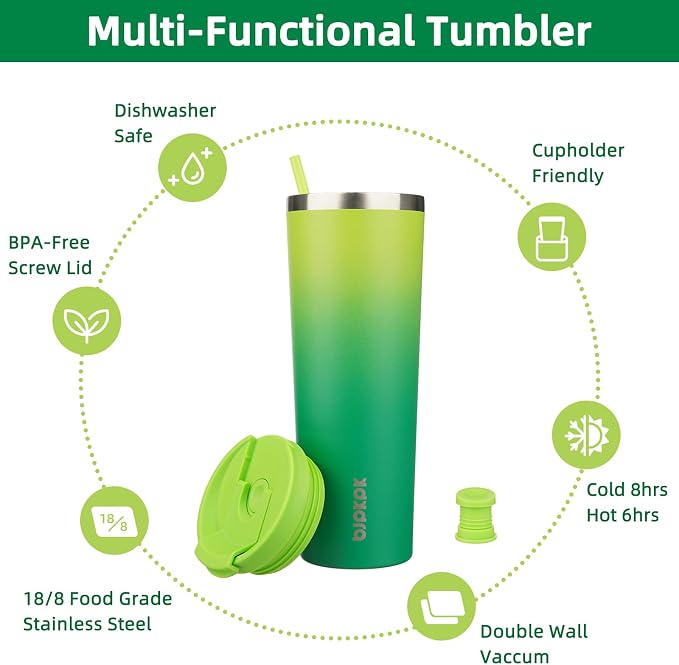 BJPKPK 30oz Tumbler With lid And Straw Stainless Steel Travel Coffee Mug Insulated Tumblers Cups,Bamboo Grove - Image 3