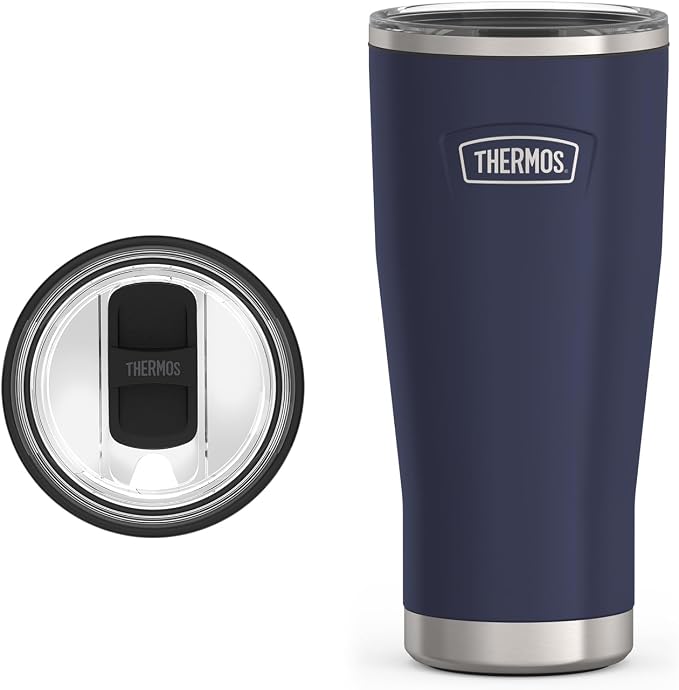 THERMOS ICON SERIES, Stainless Steel Tumbler with Slide Lock, 24 Ounce, Mystic Navy by Thermos