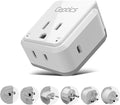 Ceptics World Travel Plug Adapter Set, Safe USB-C 3.0-2 USA Socket, 30W PD & QC by Ceptics
