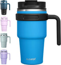 ALOUFEA 20 oz Insulated Coffee Mug Tumbler with Handle, Stainless Steel Travel Mug Tumbler with Lid and Straw,Double Wall Vacuum Leak Proof Ice Coffee Thermal Cup, Sky Blue by ALOUFEA