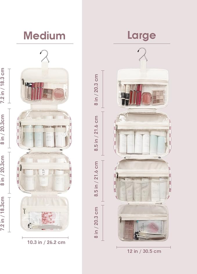 Narwey Hanging Toiletry Bag for Women Travel Makeup Bag Organizer Toiletries - Image 6