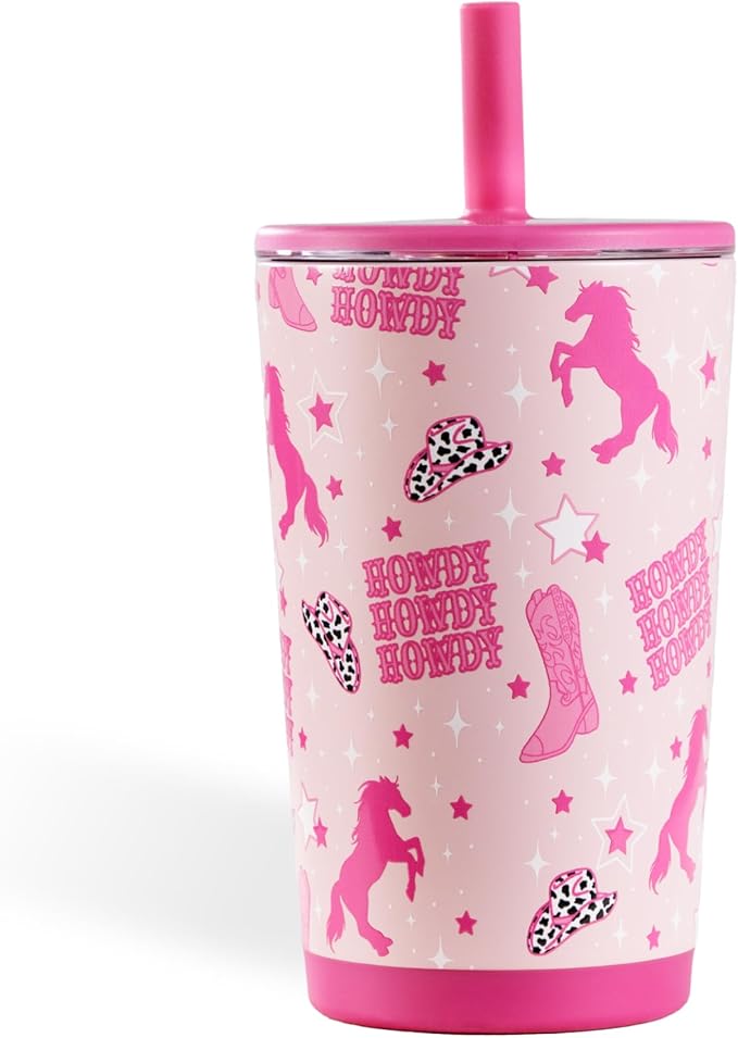 HydroJug Everyday Tumbler 14 oz – Ceramic-Lined Insulated Tumbler with Straw and Soft-Touch Lid, Cup Holder Friendly, Double-Wall Vacuum Insulation, Reusable Travel Cup – Cowgirl - Image 4