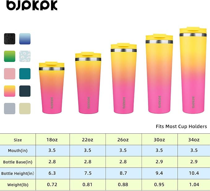BJPKPK 22oz Stainless Steel Insulated Tumbler With lid And Straw Travel Coffee Thermal Tumblers Cup For Women And Men,Pink Yellow Rose - Image 5