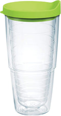 Tervis Clear & Colorful Lidded Made in USA Double Walled Insulated Tumbler Travel Cup Keeps Drinks Cold & Hot, 24oz, Lime Green Lid by TervisTumblerCompany