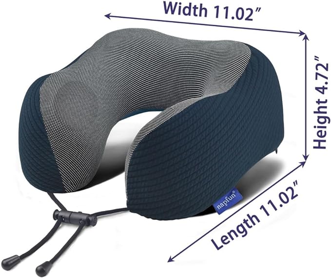 napfun Neck Pillow for Traveling, Upgraded Travel Neck Pillow for Airplane 100% - Image 5