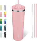 BJPKPK 30oz Tumbler With lid And Straw Stainless Steel Travel Coffee Mug Insulated Tumblers Cups,Light Pink by BJPKPK