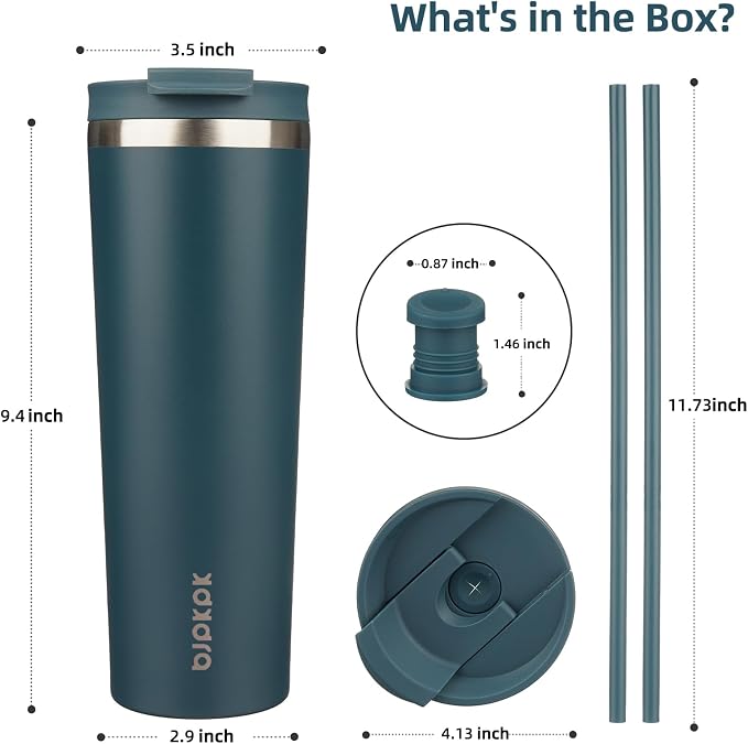 BJPKPK 30oz Stainless Steel Insulated Tumbler With lid And Straw Travel Coffee Thermal Tumblers Cup For Women And Men,Navy Blue - Image 2