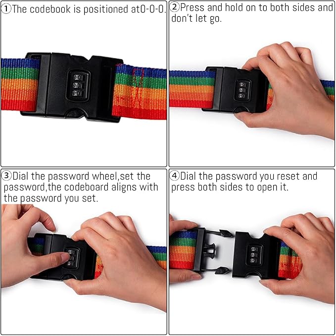 3PC Custom Embroidery Luggage Strap - Image 4