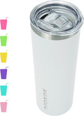BJPKPK Skinny Tumbler with Lid 20 oz Stainless Steel Vacuum Insulated Double Wall Travel Coffee Water Tumblers Cup,White by BJPKPK