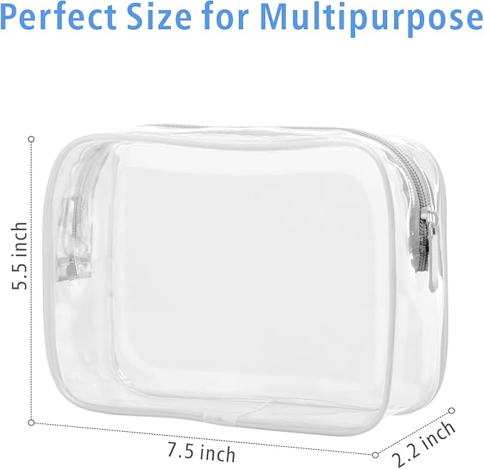 PACKISM Clear Makeup Bags, 4 Pack Quart Size Travel Bag TSA Approved Clear - Image 5