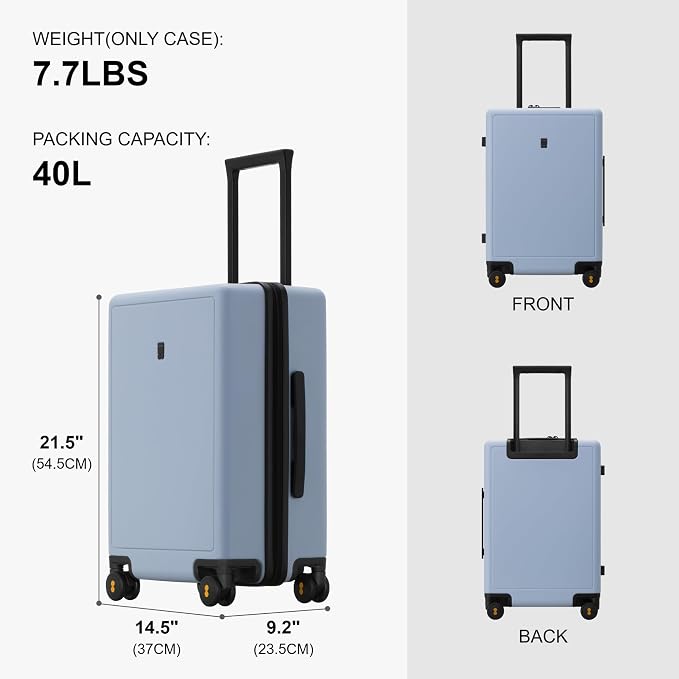 LEVEL8 Elegance Carry-on Suitcase, 20 Inch Carry on Luggage, Hardside Large - Image 7