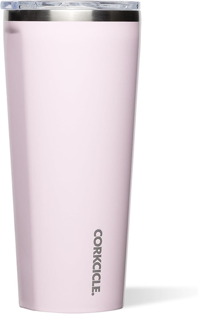 Corkcicle Classic Tumbler - Keeps Drinks Cold for 9 Hours & Hot for 3 - Triple-Insulated Stainless Steel - Holiday Tumbler Gift - 24 oz - Powder Puff by Corkcicle