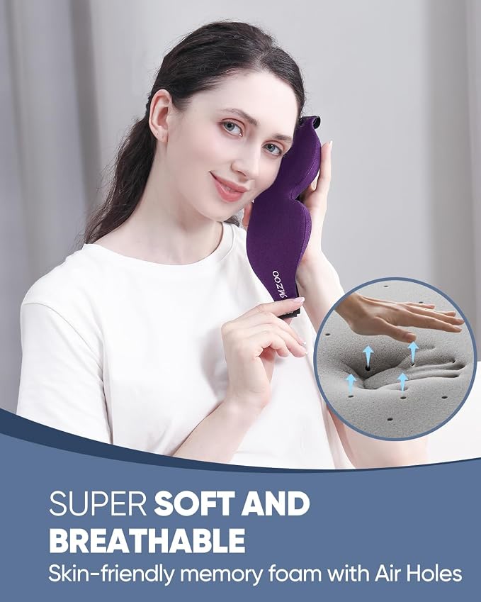 MZOO Sleep Eye Mask for Side Sleeper Men Women, Zero Eye Pressure 3D Sleeping - Image 5