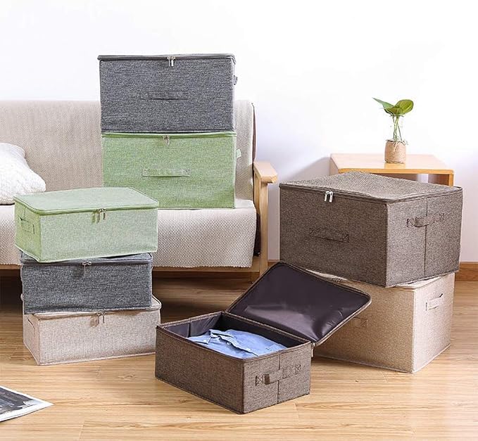 ANMINY Storage Bins with Zipper Lids 51.9 Qt Lidded Fabric Storage Boxes - Image 7