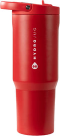 HydroJug Sport - Stainless Steel Tumbler with Straw, Vacuum Insulated, 32oz Leakproof Water Bottle, Ergonomic Design, Reusable, Dishwasher Safe, Rubber Base, Durable for Gym or Outdoors, Alumni Red by Hydrojug