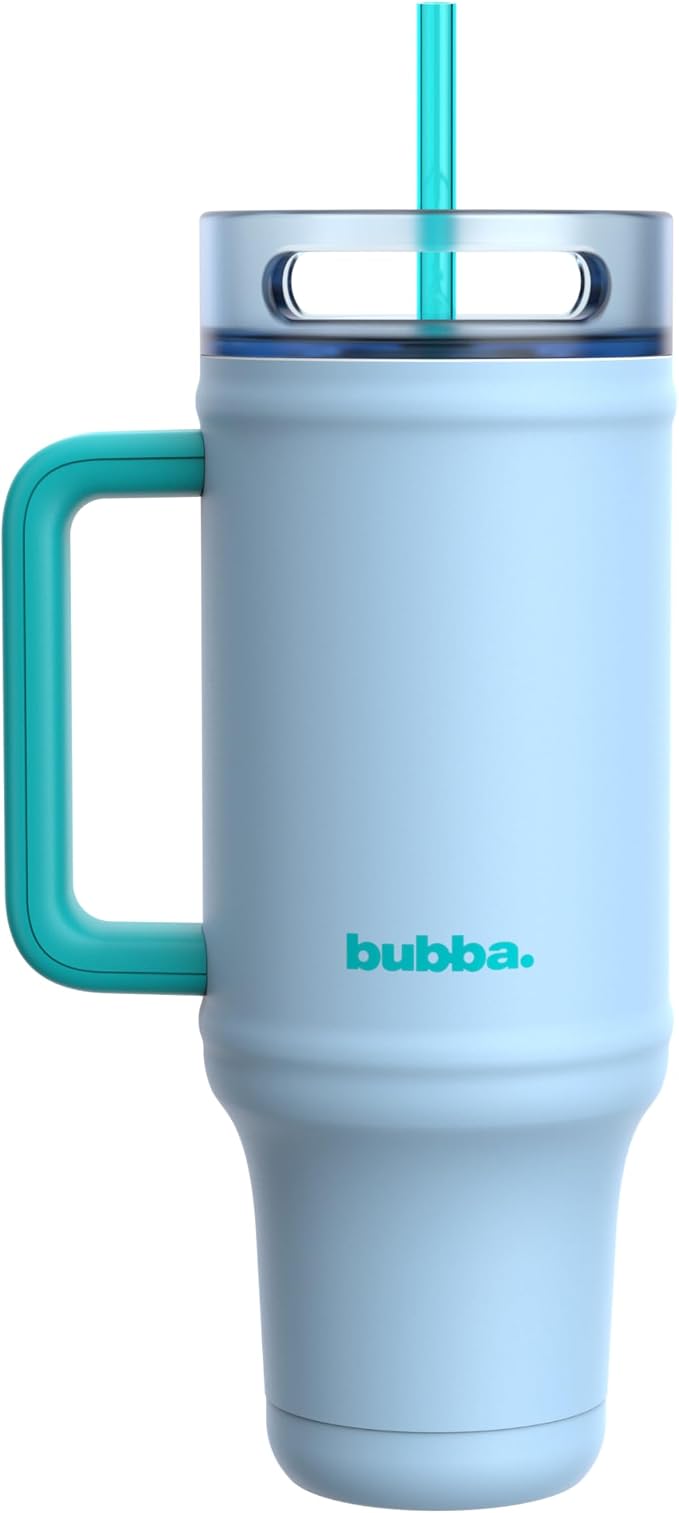 bubba 40 oz Insulated Stainless Steel Tumbler with Handle and Straw - Leakproof, Dishwasher Safe, Cup Holder Tumbler, Lead-Free and BPA-Free, Daydreamin' by bubbabrands