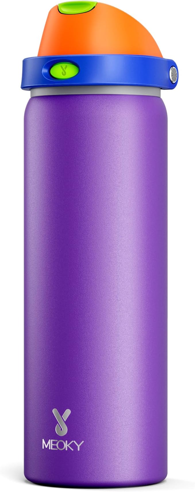 32 oz Insulated Water Bottle for Women: Meoky Stainless Steel Metal Water Bottle with 2-in-1 Straw and Spout Lid - Leak Proof, Cold for 24 Hours, Protective Silicone Base, BPA-Free for School, Violet by MEOKY