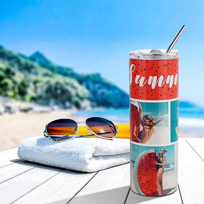 PYD Life 12 Pack Sublimation Tumblers Blanks Skinny White 20 OZ Straight Bulk Stainless Steel Cups with Metal Straw and Lid for Tumbler Heat Press Machine Sublimation Print - Image 6